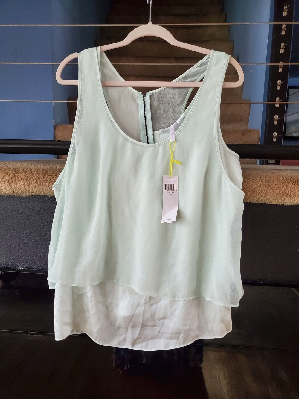 BCBGeneration Mint Layered Chiffon Camisole